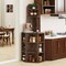 Costway 6-Tier Corner Shelf 63" Tall Corner Bookshelf with 2 USB Ports & Charging Station Brown/White